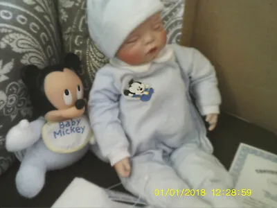 Ashton Drake Disney Babies Yolanda Bello Porcelain Doll Mickey Mouse MINT IN BOX • $27.16