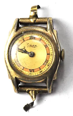 Vintage Liban Swiss Manual Wind Wristwatch RGP Red & Copper Dial Not Running • $29.99