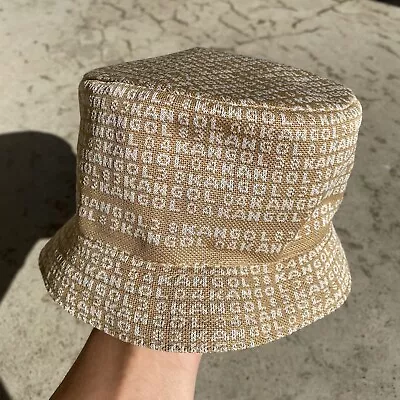 Kangol Brown Polyester Chlorofiber Monogram Stripe Bucket Hat Cap Nwt L • $40