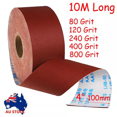 $23.29 • Buy 10M Sandpaper Roll Cloth Sanding Sheet 4'' 100mm Aluminium Oxide 80 120-800Grit