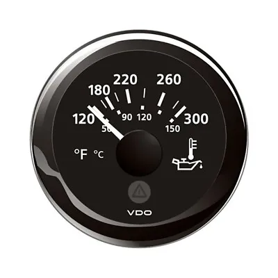 Vdo Marine 52mm Viewline Temp Gauge 120-300�F 8-32V • $57.42