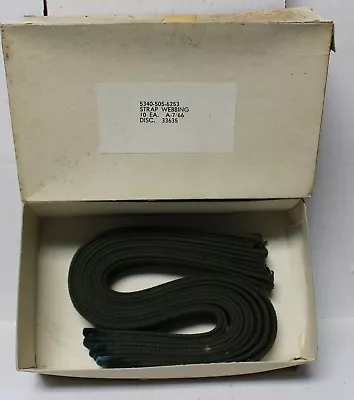 New Box Of 10 Vietnam Era Utility Belt Strapping Webbing 18  OD Green A-7-1966 • $34.95