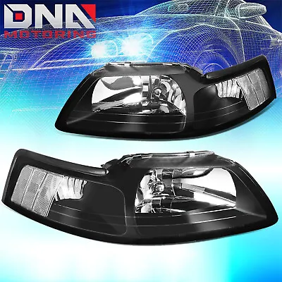 For 1999-2004 Ford Mustang Pair Headlight Headlamps Black Housing Factory Style • $69.99