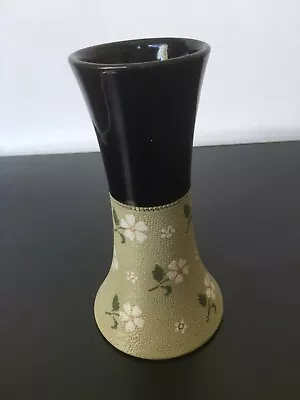 £12 • Buy Lovatts, Langley Ware Vintage Blue/Black & Green Daisy Vase. Patent No. 8887.