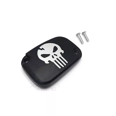 Black Front Clutch Master Cylinder Cover W/ Skull Logo For Harley FLHX FLHXS • $33.69