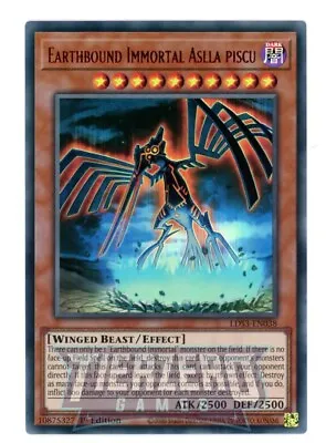 Yugioh Earthbound Immortal Aslla Piscu LDS3-EN038 Red Ultra Rare 1st Edition NM • £1.79