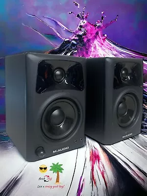 M-Audio AV42  Desktop Studio Monitor Speakers Tested & Work Great! See Video • $57.77