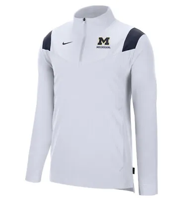 Nike Men’s 2XL University Of Michigan White 1/4 Zip Lightweight Pullover Jacket • $40