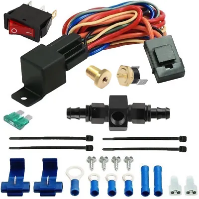 $39.95 • Buy 180f Transmission Oil Cooler Fan Thermostat Switch Kit 6an In-line Hose Adapter