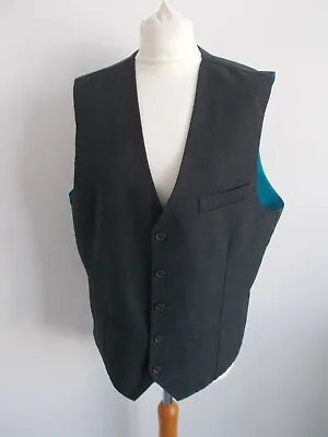 £12.85 • Buy Men's Harvey & Jones  Grey  Check V Neck  Waistcoat Vest  Size 40 R