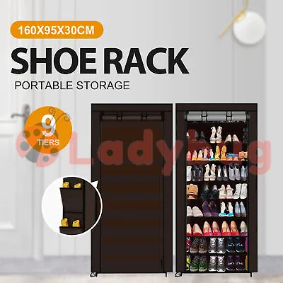 $39.95 • Buy 45 Pairs Shoes Cabinet Storage Shoe Rack With Cover Portable Wardrobe