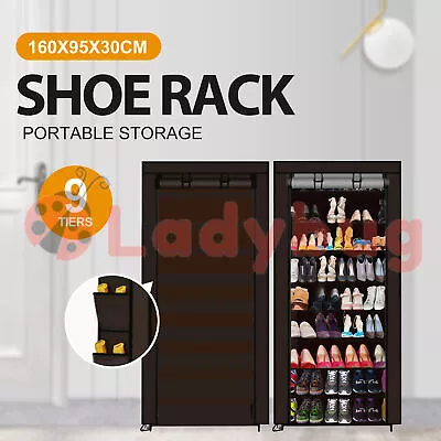 $29.84 • Buy 45 Pairs Shoes Cabinet Storage Shoe Rack With Cover Portable Wardrobe