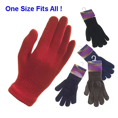 Handy Winter Uni-Sex MAGIC STRETCH GLOVES - One Size Fits All - Choose Colour • £1.99