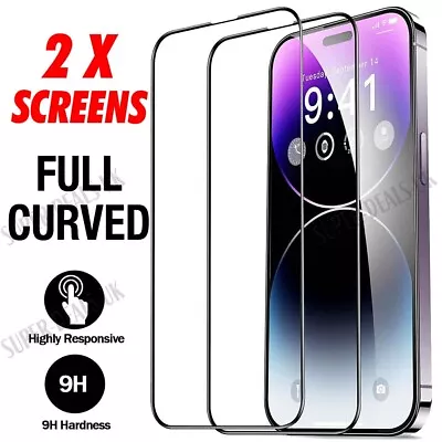 Full Cover Screen Protector For IPhone 15 14 13 12 11 Pro MAX XR Tempered Glass • £3.65