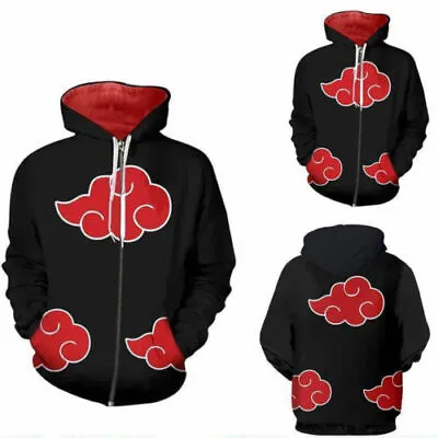 $24.99 • Buy Naruto Akatsuki Hoodie Zipper Jacket Sweater Shirt Coat Cosplay Costume ZG