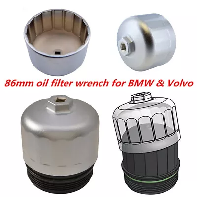 For BMW Volvo 86mm Filter Housing Cap Aluminum Cartridge Style Oil Filter Wrench • $16.28