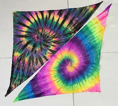 $8.99 • Buy *New* Handmade Rainbow Tie Dye Triangle Pet Bandana, Great For Large/XL Dogs!