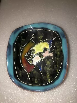 Vintage Mid Century Modern Potttery Abstract Fish Bowl Fantoni Era • $24