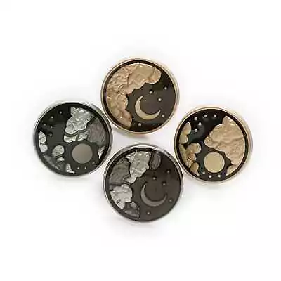 5pcs Moon Round Metal Shank Buttons Clothing Repair Sewing Handmade Decor 18mm • $3.39