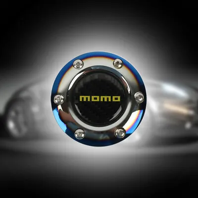 JDM MOMO Aluminum Burnt Blue Horn Button Center Cap For Steering Wheel • $13.88