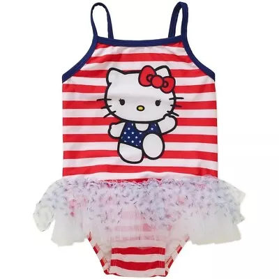 Hello Kitty - Baby / Toddler Patriotic Tutu Swim Suit - 6/9 Months - New • $11.95