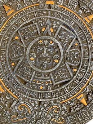 $29.99 • Buy Aztec Maya Mayan Sun Stone Calendar Mexico Mexican  7.5” Wall Plaque Decor Art