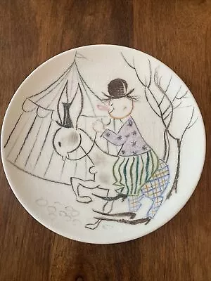 Italian Pottery Clown Circus Quadrifoglio Painted Dessert Plate Italy P.20  582 • $24.95