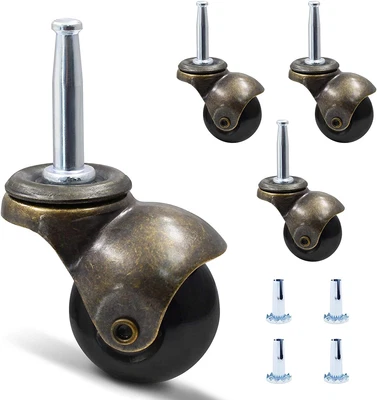 $24.46 • Buy Set Of 4 Vintage Antique Copper Gold Ball Caster Wheels (1.5 ) Mounting Inserts