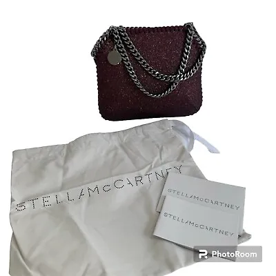 Stella McCartney Mini Falabella Shoulder Glitter Bag In Bronze Silver Hardware • $350
