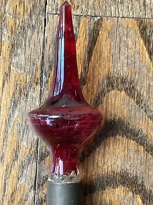 Antique Bohemian Glass Lamp Finial Red Glass • $44