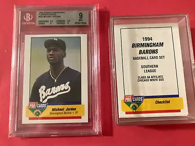 1994 Birmingham Barons Team Set W/ BGS 9 Michael Jordan RC Just Back From Grader • $45