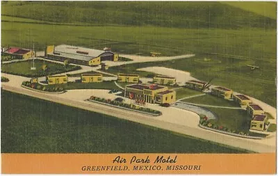1951 Airport & Air Park Motel Greenfield Mexico Missouri Travel Postcard • $5.99