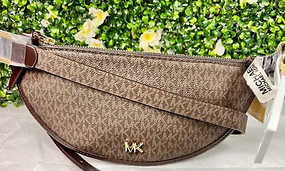 Michael Kors Reversible Leather Fanny Pack Belt Bag Crossbody L/XL  BROWN • $26