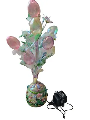 Vintage Fiber Optic Easter Egg Tree Pastel Color Changing Ceramic Bunny Base 19  • $45