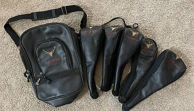 Vintage THE DALMORE Single Scotch Whiskey Leather Bag And Golf Club Head Covers • $85.64