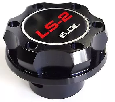 Vms Racing Billet Aluminum Black Anodized Oil Cap Ls2 Engine Ls-2 6.0l Emblem • $25.95