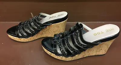 7.5 Me Too Joy 2 Womens 4  Slip On Leather Upper Platform Black Shoes • $18.99