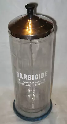 VINTAGE Barbicide 11  Glass Barber's Cosmetologist's Comb & Brush Sanitizer Jar • $9.99