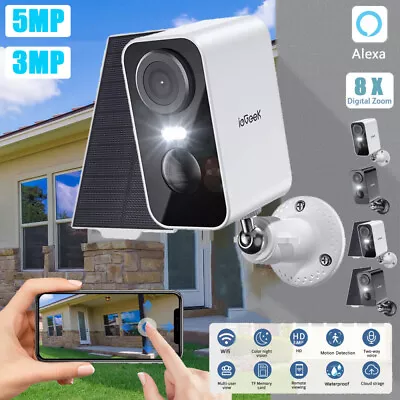 IeGeek 2K Solar Security Camera Outdoor Wireless Battery Powered WiFi 3MP Camera • £59.99