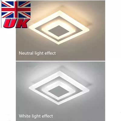 LED Acrylic Square Ceiling Light Loft Corridor Aisle Lamp Hallway 3 Colors Light • £20