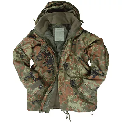 Ecwcs Army Jacket Combat Mens Smock Hooded Parka + Fleece Flecktarn Camo S-3xl • £126.95