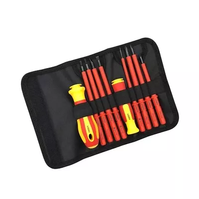 10x VDE Insulated Electrician Interchangeable Head Screwdriver Set & Pouch UK .. • £12.12