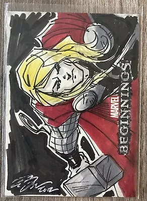 2012 Upper Deck 1/1 Marvel Beginnings Series 2 Sketch Card - Thor • $128.42