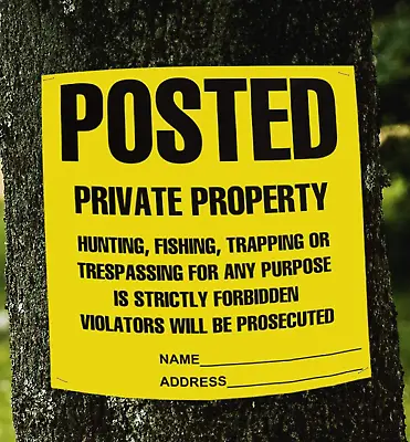 Posted Signs No Trespassing No Hunting Signs (100 Pack) Posted Signs No Hunting • $28.71