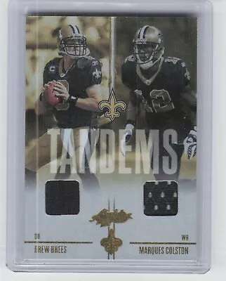 2010 Absolute Memorabilia Drew Brees Marques Colston Tandems Jersey /100 Saints • $14.95