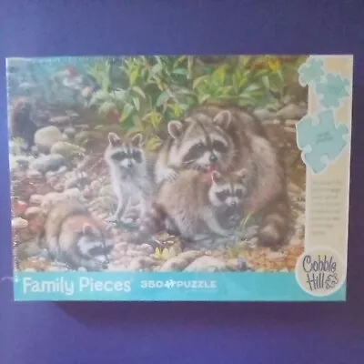 COBBLE HILL Raccoon Family 350 Piece Family Puzzle New Sealed • $14.90