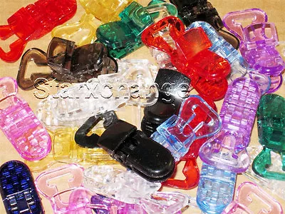 100 Pacifier Badge Memo T Plastic Clips Bib Holder Any Color Combination • $38