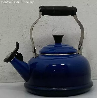 Le Creuset 1.7Qt Enamel Whistling Tea Kettle Teapot Stove Top Round Shape Blue • $29.99