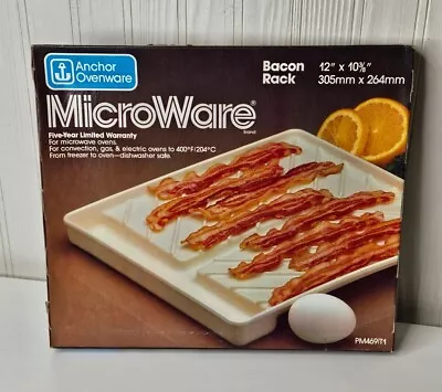 Vintage Anchor Hocking Microware Bacon Rack Tray Microwave Cooking NOS Unopened • $10.99