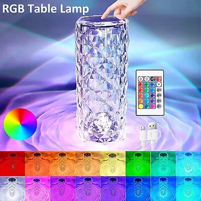 LED Desk Table Lamp Diamond Rose Touch Night Light Atmosphere Bedside Touch Lamp • $21.49